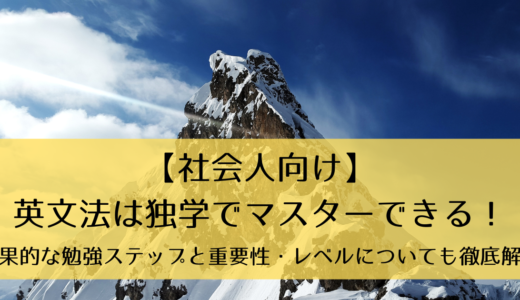 【社会人向け】英文法は独学でマスターできる！｜効果的な勉強ステップと重要性・レベルについても徹底解説